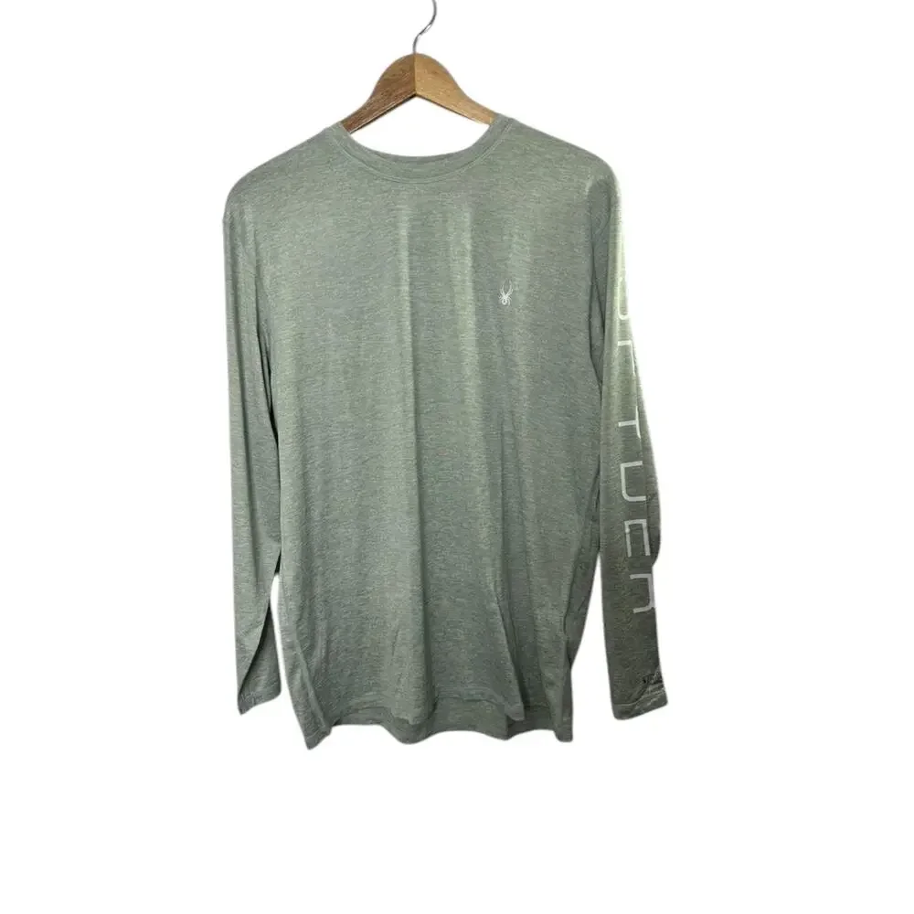 SPYDER Swim Surf Sand Sun Gray Long Sleeve Rash Guard Men's Medium New